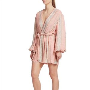 New Retrofête Gabrielle Sewn Sequin Wrap Dress